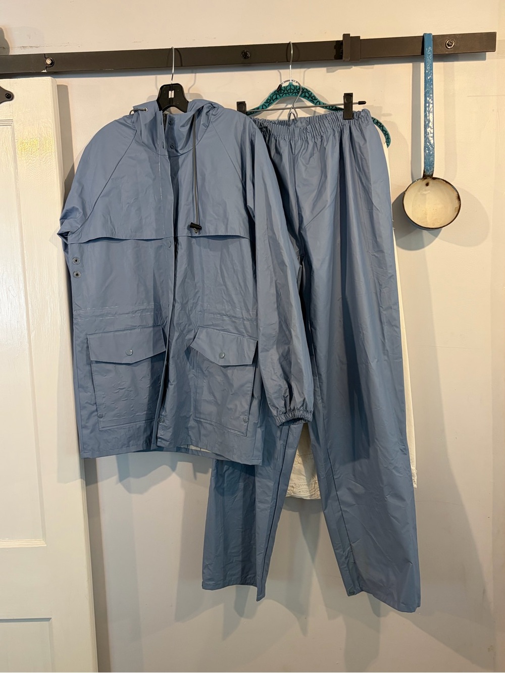 Vintage 90s L.L. Bean Stowaway Rain Suit Matching Set - Men's Large